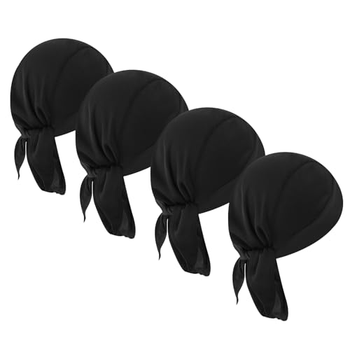 Image of DOCILA 4 Pcs Do Rags Skull Caps for Men Bandana Hat Helmet Liner Beanie
