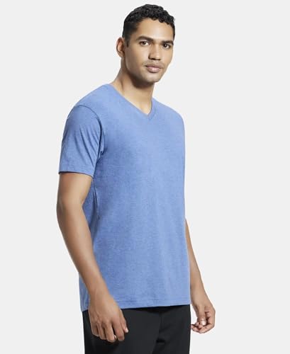 Image of Jockey 2726 Men's Super Combed Cotton Rich Solid V Neck Half Sleeve T-Shirt