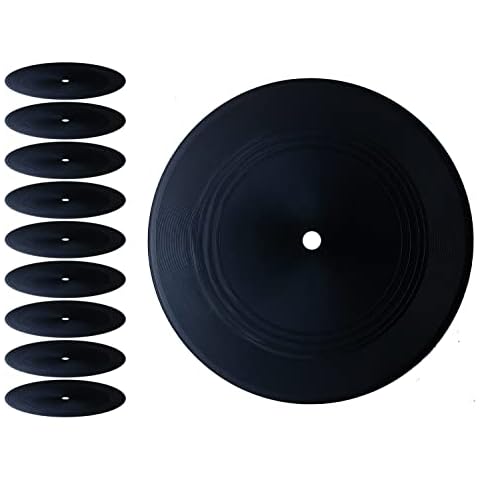 MINI ZOZI 12 inch Black Blank Vinyl Records Fake 10 Pieces in 1 Pack for Indie Aesthetic Room Decor or Home Decor on Wall for Bedroom or Living Room Music Studio Hip Hop Decorative Discos Cover