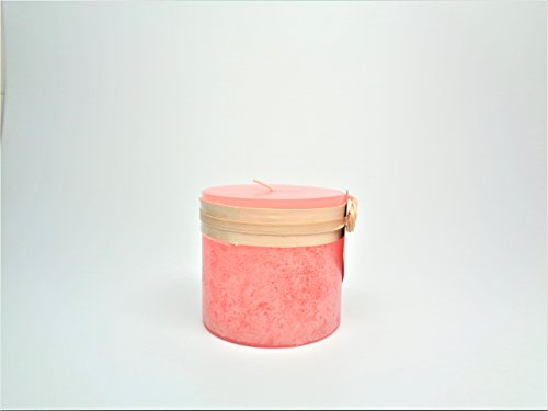 Vance Kitira Timber Pillar Candle - Coral - 3.25" X 3" #TOP3