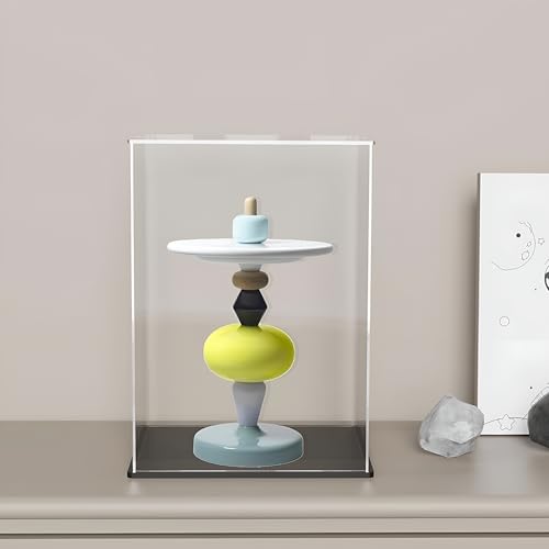 Image of RAPAL Acrylic Case for Display, (5X5X7) inches SELF Assemble Clear Acrylic Display Box with Black Base, Dustproof Display Case with Lid for Collectibles, Trophy and Toys