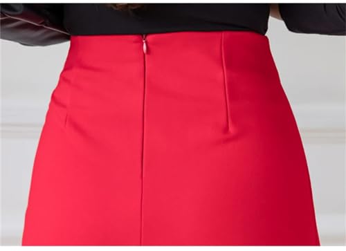 Women's Elegant Lace-Up A-Line Skirts High Waist Office Lady Wrap Midi Skirt All-Match Female Clothing3