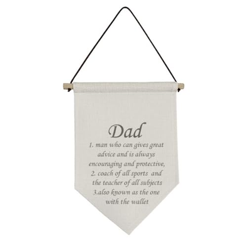 Drapeau en toile à suspendre Encouraging Dad no/no pour décoration murale