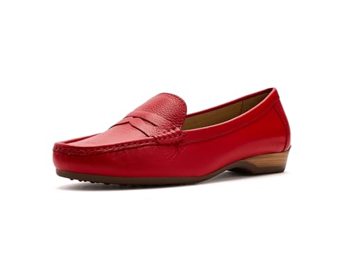 David Tate Mocassim feminino Freetime, Vermelho, 9.5 Wide