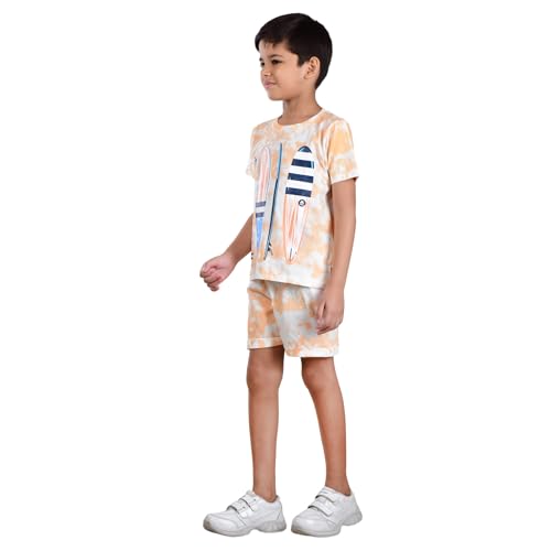 Image of Clothe Funn Boys Printed Cotton Half Sleeves T-Shirt & Shorts Set