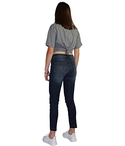 Articles of Society Womens Super-Soft Released Hem Cropped Jeans, Blue, 244