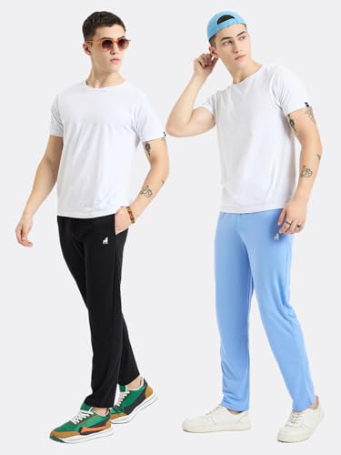 Image of Modeve Men Solid Cotton Blend Track Pant for Summer Pack of 2