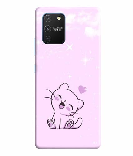 Image of Printed Hard Back Case Cover & Compatible for Samsung Galaxy S10 Lite | Cute Cat Vector (Multicolor) - D1189