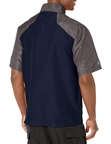Image of Holloway Unisex Ultra-Lightweight Aero-TecO Raider Short-Sleeve Warm-Up Pullover-Carbon PRT /Blck