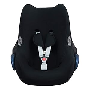 JYOKO KIDS Katoenen Hoes voor kinderautostoel compatibel met Maxi Cosi Cabriofix, Autostoel groep 0 (Black Series)