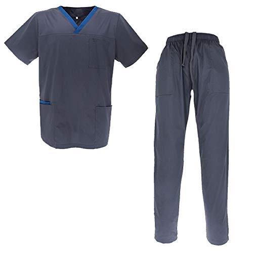 MISEMIYA - Uniformes Sanitarios Unisex Uniformes Médicos Enfermera Ddentistas Ref.G7134 - XL, Conjuntos Sanitarios G713-51 Gris