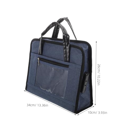 Homoyoyo Laptop Briefcase: Oxford Cloth Document Bag With Lock Business File Organizer With Handle Travel Document Holder For Meetings And Office Use2