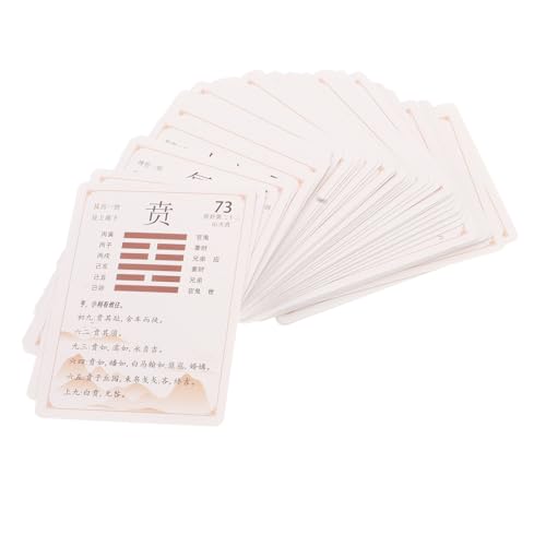 FOMIYES Tarjetas I Ching 64 Hexagramas Juego Completo de Adivinación China Libro Guía y Monedas Chinas para Práctica Espiritual y Desarrollo Personal