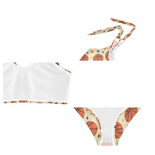 Image of Wusikd Pink Bows Girls Swimsuits Two Piece Hearts Ribbons Swimwear Bikini Set for for Girls Size 11-12T