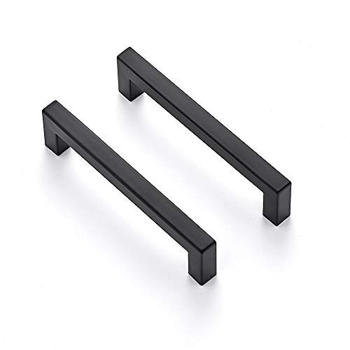 Image of Ravinte 50 Pack 5 Inch Kitchen Square Cabinet Handles Matte Black Drawer Pulls for Cupboard Hardware