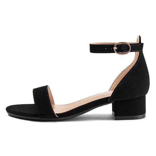 Image of K KomForme Girls Sandals Low Heels Dress Pump Ankle Strap Open Toe Wedding Party Shoes(Toddler /Little Kids /Big Kids)