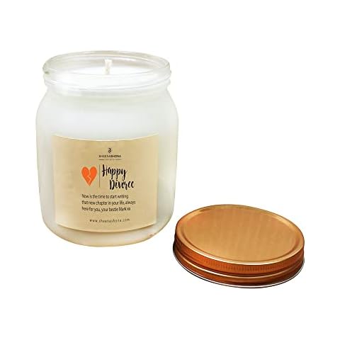 Happy Divorce Personalised Honey Pot Candle - Made to Order/ Handmade/ Personalised /SOYA Wax (Amber Gold, Small) Cover