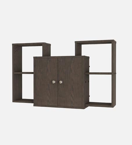 Image of WYDE Multipurpose Modular Wall Racks /Shelves /Organiser /Decor Particle Board Wall Shelf (Number of Shelves - 4, Brown)