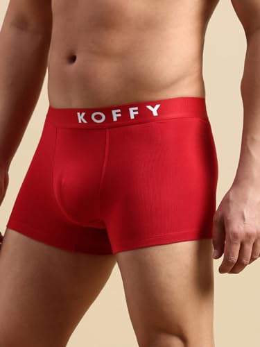 Image of KOFFY Men's 95% Micro Modal 5% Elastane Solid Trunks