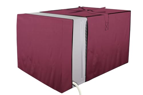 Image of Stylista Window ac Cover Suitable for O-General 1.1 Ton AMGB12FAWA, Maroon Color Elastic fit Cover for Front and Rear of Window Ac