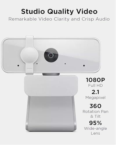 Len0v0 300 FHD Webcam with Full Stereo Dual Built-in mics | FHD 1080P 2.1 Megapixel CMOS Camera |Ultra-Wide 95° Lens, 4X Digital Zoom | 360... - Image 3