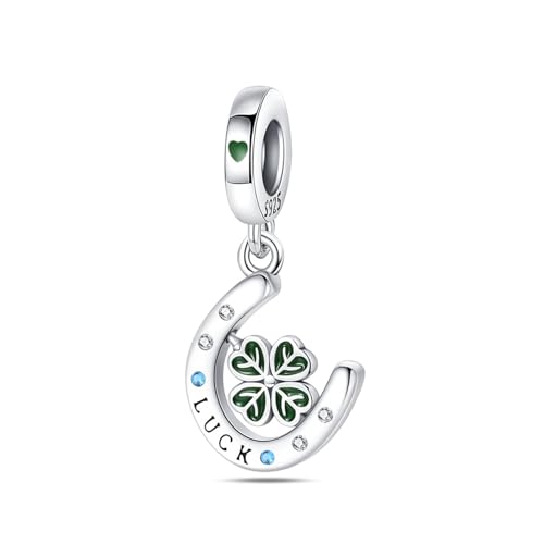 BIZK 925 Charms in argento sterling per bracciali e collane per compleanno San Valentino Gioielli di moda per donne amiche e madri (Ferro di cavallo)