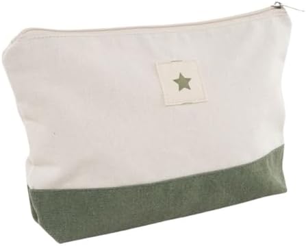 Neceser de Algodón Bicolor, Bolsa de Aseo Grande, 30 x 6 x 18 cm,...