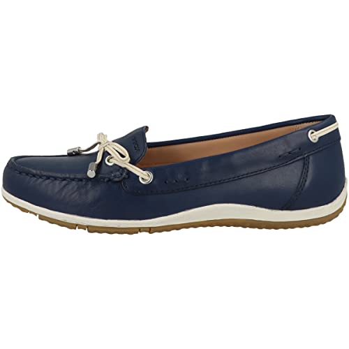 Geox D Vega Moc B, Mocasines para Mujer, Azul (Blue/Skin C4ea5), 40 EU