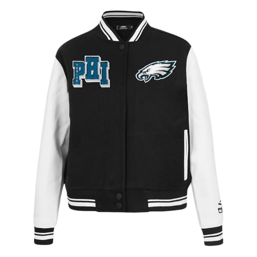 Pro Standard Womens NFL Philadelphia Eagles Mash Up Varsity Jacket Black/White XS