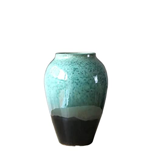 Lijiaxiuyc-101 Vaso Vaso in Ceramica Ornamento for la casa Disposizione di Fiori secchi Vaso Soggiorno Corridoio Vaso da Pavimento Decorazione Ornamentale Minimalista Verde Vaso Decorativo