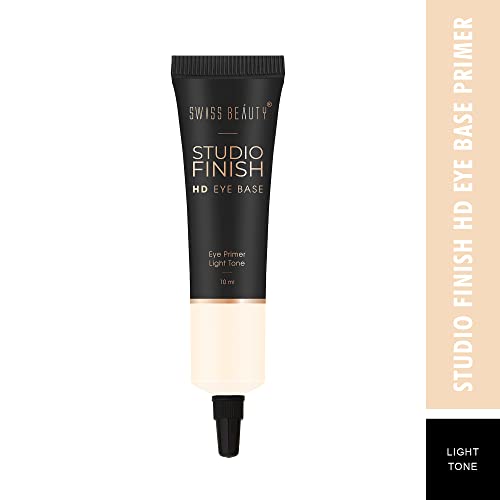 Swiss Beauty Studio Finish HD Eye Base | Weightless Primer for Eyes, Increase Eyeshadow Stay Time |Primer for Eyelids | Shade- Light, 10ml - Image 2