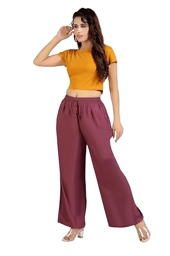 Image of BENKILS Women's Cotton Reyon Regular Fit Palazzo Pants - Available Size - M to 6XL