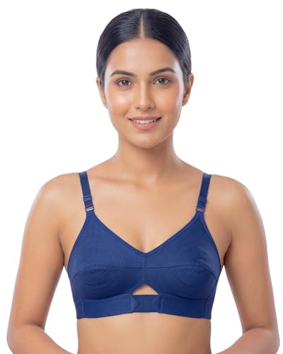 Image of Brida Sajini Women's Cotton Round Stitch Bra | Full Coverage | Single Layered | Non-Padded | Wireless | Saree Bra for Heavy Bust | Daily Use | Combo