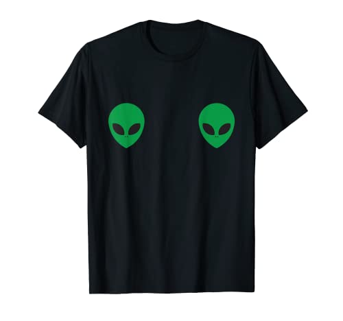 Alien Boob Bra Camisa UFO Extraterrestre Camiseta