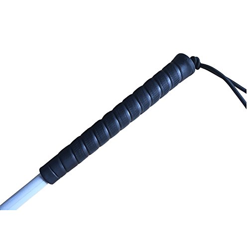 Aluminum Mobility Folding White Cane for Vision Impaired and Blind People (Folds Down 6 Sections) (155cm (61inch), Black Handle)