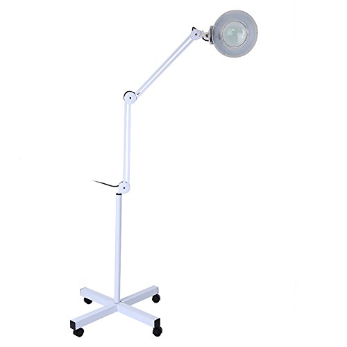 Preisvergleich Produktbild Kaltlicht, LED-Standleuchte, verstellbar, LED-Lampe, professionelle Ästhetik, mit 8 Dioptrien, Lupe und Rollen, für Kosmetiker, Labor und Lesen (EU)