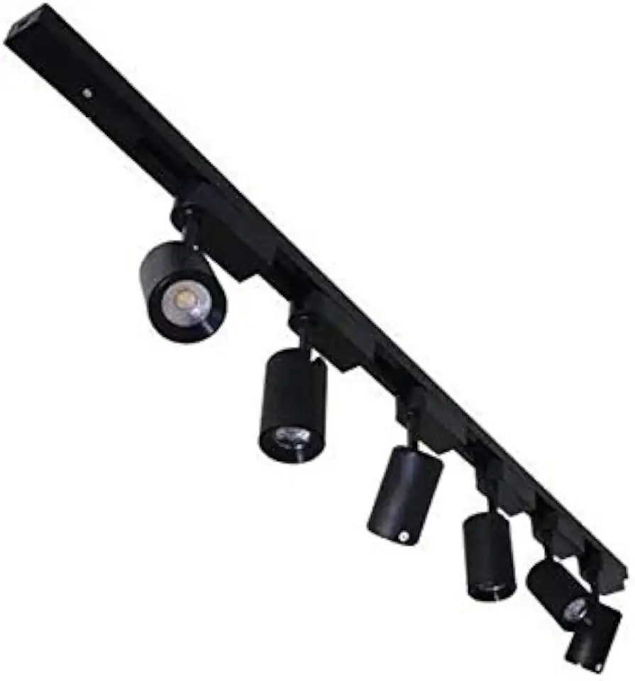 Trilho Eletrificado 2M Com 6 Spot Led 7W 3000K Bivolt Preto