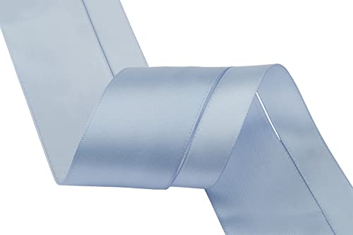 Zofrud 2 Rolls of French Blue Double Faced Satin Ribbon, 18 Meters Total (16mm and 38mm x 9M), Ideal for Crafts Gift Wrapping - Image 3