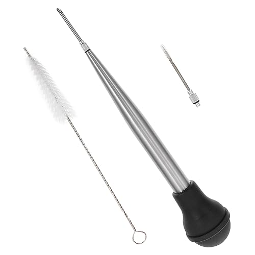 FELTECHELECTR 1set Turkey Baster Needle Reusable Marinade Injector Tool for Meat Seasoning Food-grade Pump for Basting Turkey
