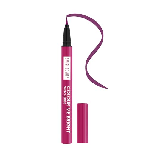 Swiss Beauty Colour Me Bright Matte finish Sketch Eyeliner with soft pen tip applicator | Quick Drying | Waterproof, smudge-proof eyeliner | Shade – Wine Rush, 0.7ml