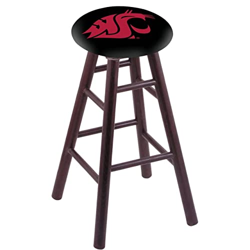 Holland Bar Stool Co. Oak Counter Stool in Dark Cherry Finish with Washington State Seat by The