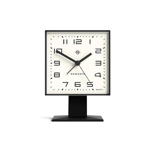 NEWGATE® Victor Alarm Clock | Square Cube Design | Black | Ideal for Bedside, Desk or Shelf | Retro Bedroom & Office Accessory