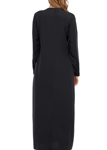 WSPLYSPJY Solid Color Zipper Abaya Muslim Dresses for Women Girls Pockets Islamic Prayer Clothes3