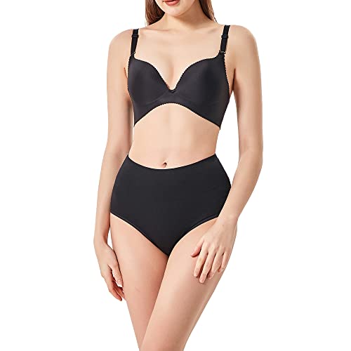 Women's High Waisted Cotton Underwear, Full Coverage Briefs, Pack of 5, S-4XL, Multiple Colors2