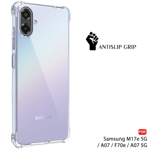 Image of TheGiftKart Transparent Crystal Clear Back Cover Case for Samsung Galaxy M17e 5G / A07 / F70e / A07 5G | Shockproof Soft TPU Case | Cushioned Edges for Ultimate Protection Cover (TPU, Transparent)