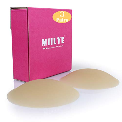 Nipple Covers for Women, MIILYE Adhesive Nipplecovers Reusable Breast Petal Silicone Pasties (Silicone Pasties-3.3" /8.5cm)