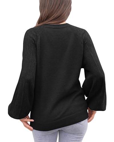 Messic Womens Pullover Sweaters 2025 Casual Long Sleeve V Neck Loose Knit Tops3