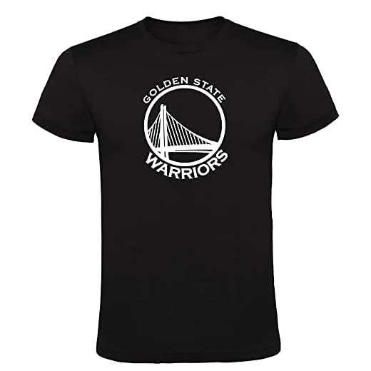 Genérico Camiseta Golden State Warriors Logotipo Negra Hombre 100% Algodón (S)