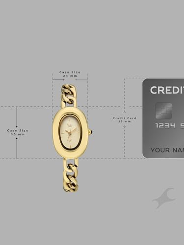 Image of Fastrack Vyb Mirage with Quartz Analog Gold Dial Gold Alloy Strap Watch for Girls - FV60119YM01W