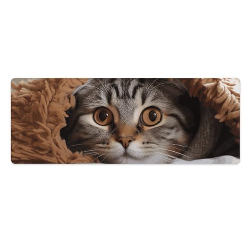 Tapis de souris chat sous couverture grand format pour bureau et maison LED